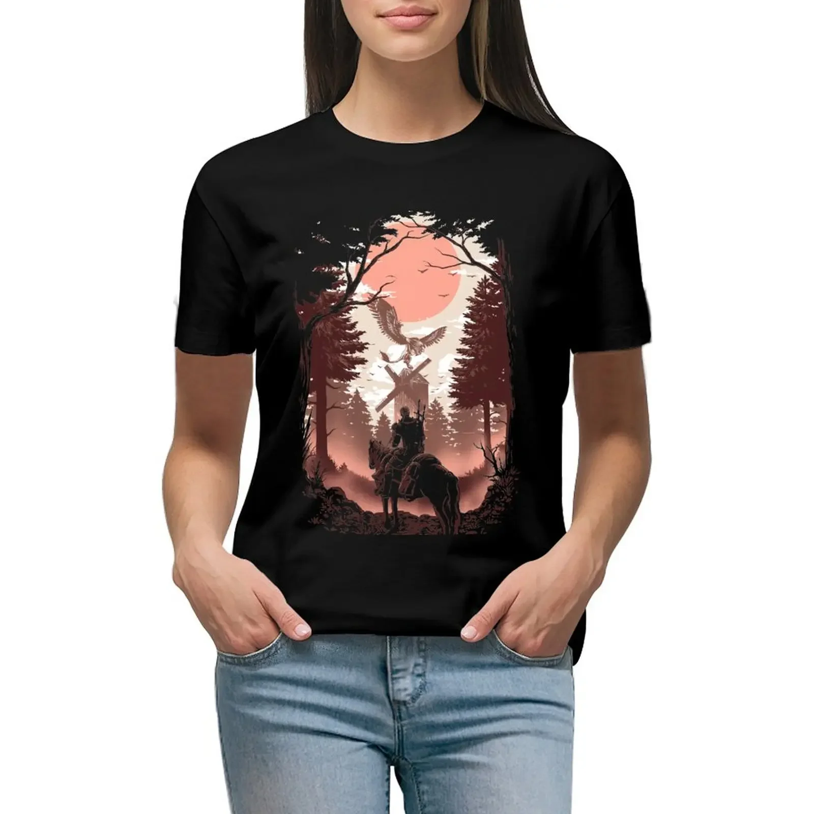 The Wild Hunt T-Shirt Aesthetic clothing anime quick-drying customs Women's tee shirt