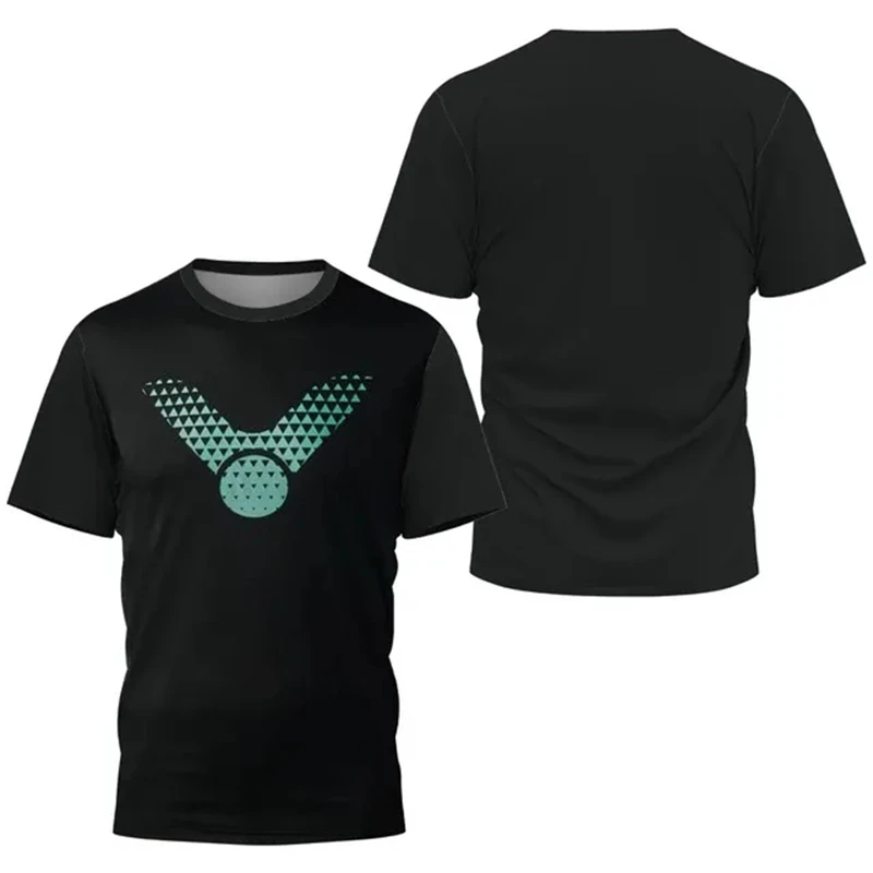 Men\\\'s Quick Drying T-Shirt 3D Printing Badminton Uniform Table Tennis Shirt Breathable Sports Training T-Shirt Oversized Loose