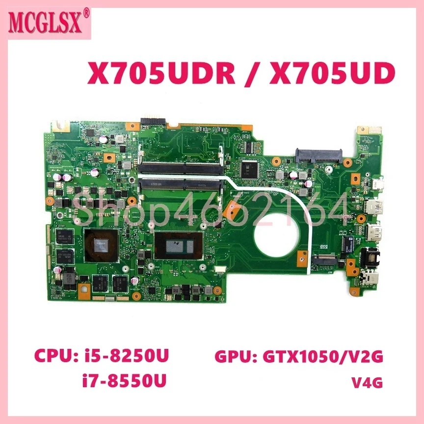 

X705UDR CPU: i5/i7-8th GPU: GTX1050-V2G V4G Laptop Motherboard For Asus VivoBook X705U X705UD X705UV X705UDR X705UNR Mainboard