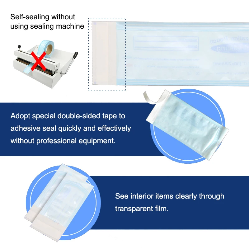 

SKYLUN 5.25"x11" 135x290MM Medical Dental Tools Self-Sealing Sterilization Pouch