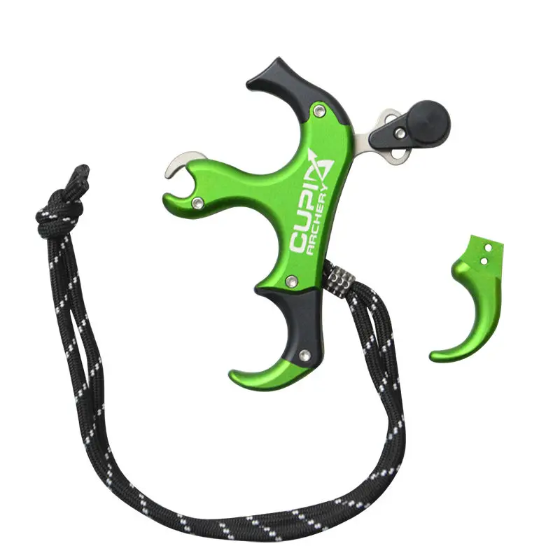 Archery Bow Release Aid 3/4 Finger Thumb Clamp 360 Degree Adjustable Training Practice