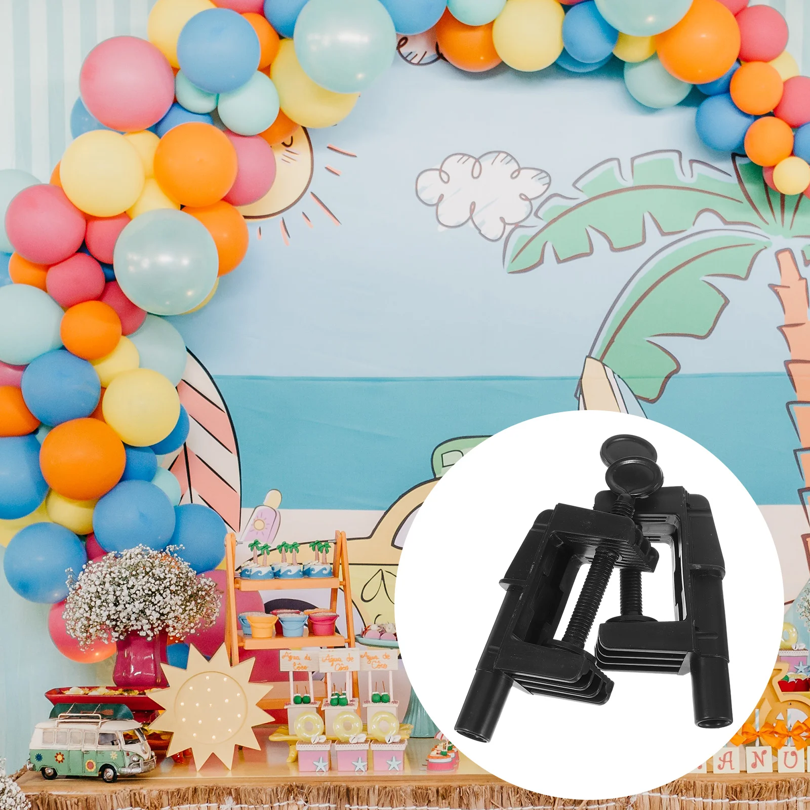 

2 Pcs White Balloons Arch Base Wedding Stand Accessory Kit Soft Christmas Clip Black Supplies Support