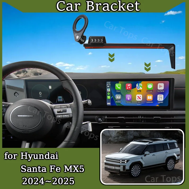 

Mobile Phone Holder for Hyundai Santa Fe MX5 2024 2025 Screen New MagSafe Magnetic Cell Stand Gravity Car Mount Auto Accessories