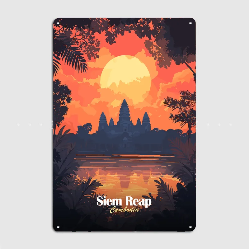 Angkor Wat Sunset Travel Scenery Posters Retro Garage Club Bar Indoor Wall Vintage Poster Room Decoration Home Decor