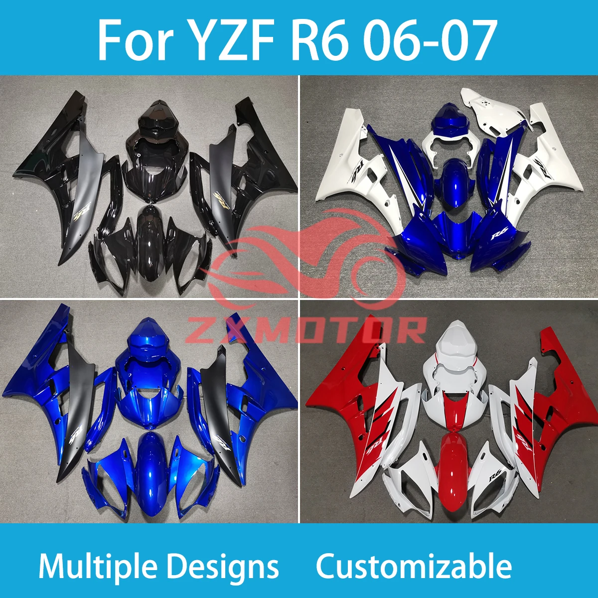 YZF R 6 2006 2007 Fairings Motor for Yamaha YZF R6 06 07 Motorcycle Complete Body Plastics Set Bodywork Covers Fairing Kit