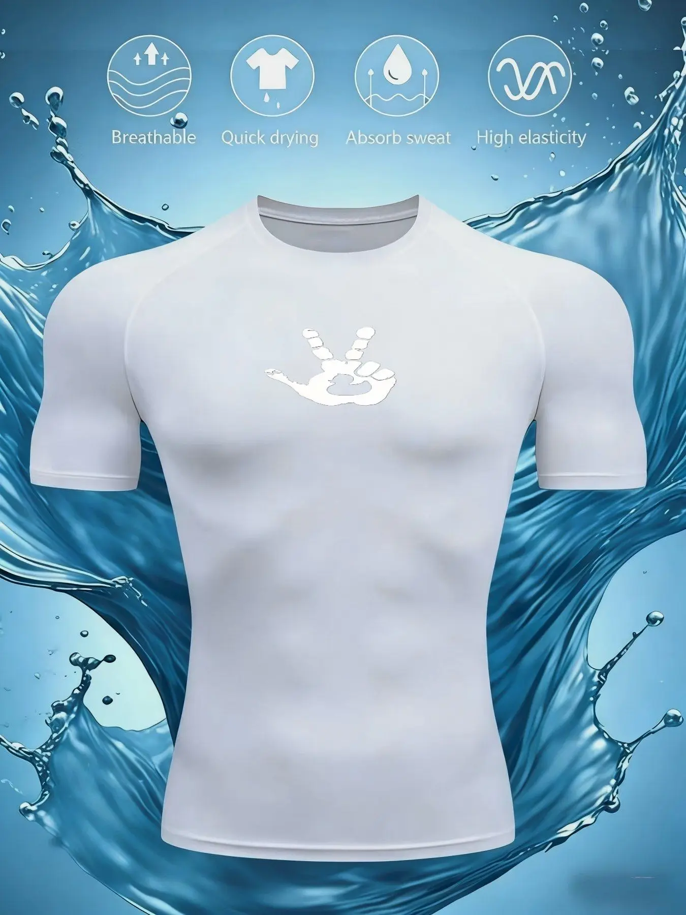 

Мужская спортивная футболка с короткими рукавами, подходящая для использования в помещении и на улице в различных случаях. Нижний слой, подходящий для мужчин