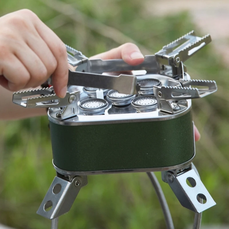 Camping Folding Stove Burners Pocket Picnics Gas Cooker Backpacking Stove Folding Outdoor Cookware Easy to Carry 24BD