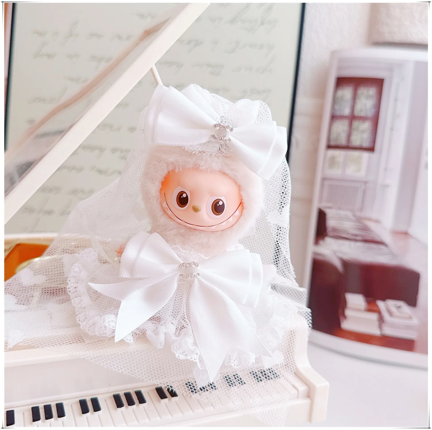 

Doll's Wing for 17cm Labubu Doll Clothing Set Wedding Dress Macaron Suitable for Labubu Clothing