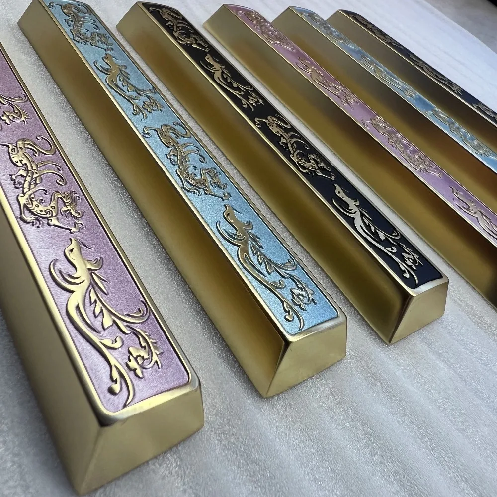 Dragon and Phoenix Metal Keycaps Engraving 6.25U/7U Cherry Profile Matte Keycaps Single Custom Space Key Caps for MX Keyboards