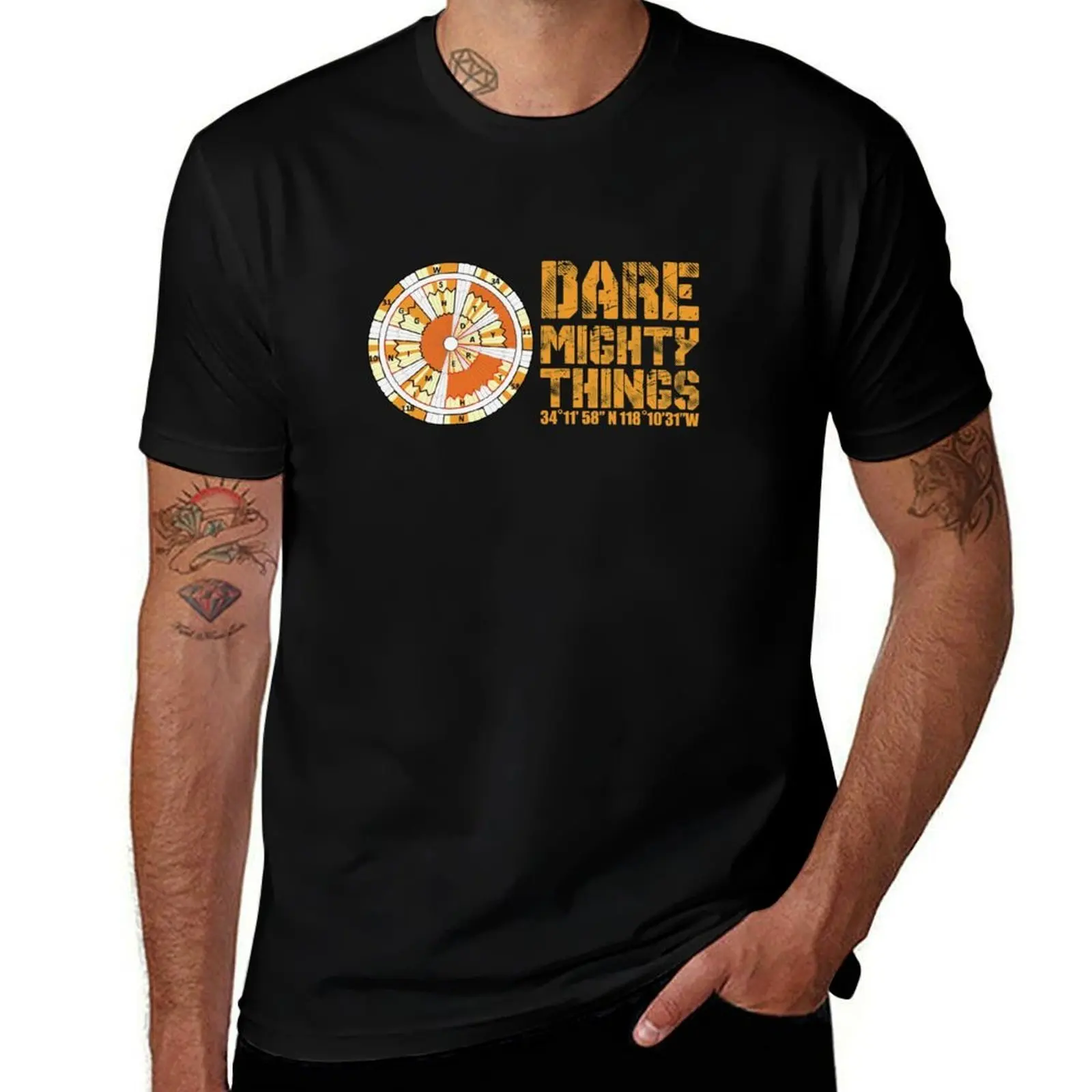 Camiseta con estampado de Dare Mighty Things Perseverance Mars Rover Landing Hidden Message, camisetas estampadas para hombre, camisetas para hombre