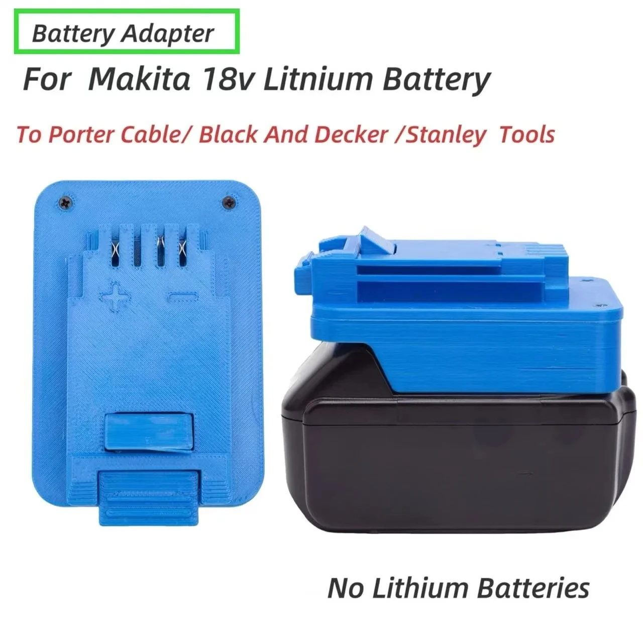 

Converter Adapter For Makita 18v Lithium Ion Batteries To Porter Cable/ Black And Decker /Stanley Tool (﻿Adaptor Only)
