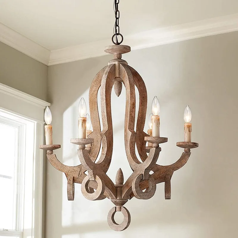 

Rural solid wood chandeliers, villa chandeliers
