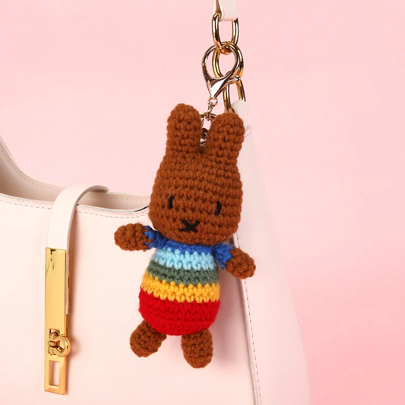 Kawaii Miffy Keychain Cartoon Hand Woven Multi Style Pendant Cute Dopamine Anime Accessories High Quality Kids Perfect Present