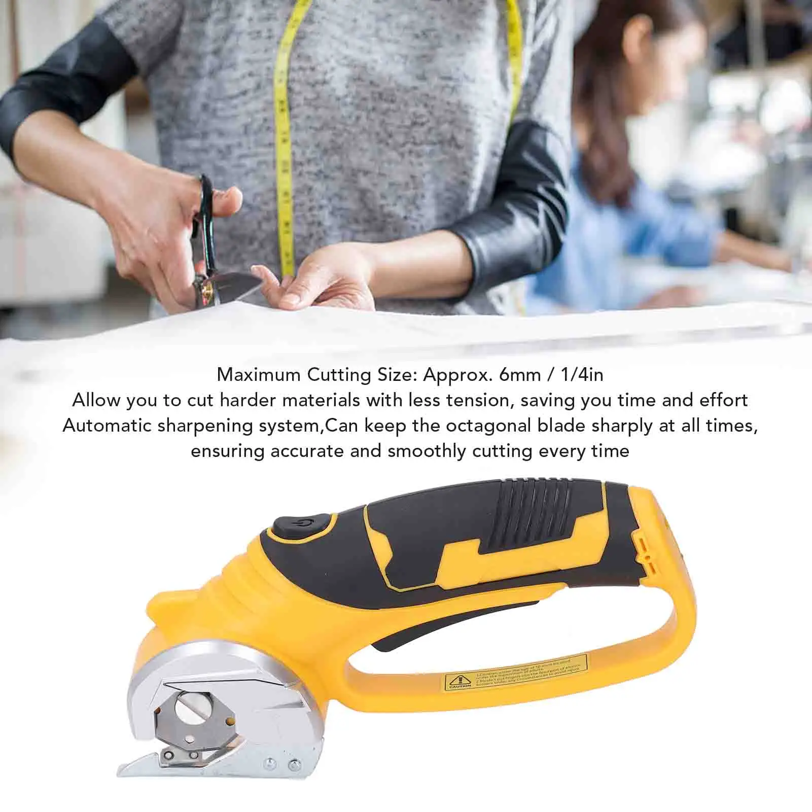 Electric Cardboard Cutter Cordless Electric Scissor Handheld Electric Rotary Cutter with Light for Carpet Cardboard Fabric