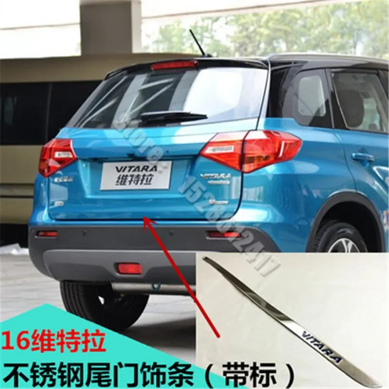 For Suzuki Vitara Tailgate Rear Door Bottom Cover Molding Trim Stainless Steel back door trim car Accessories 2019 - 2016