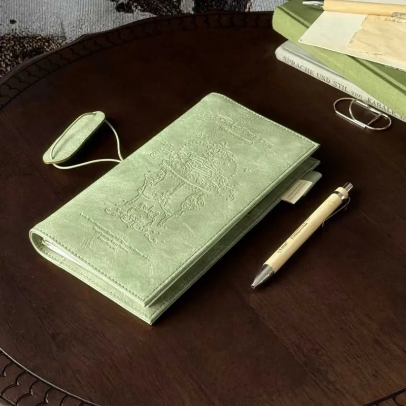 Vintage PU Leather Portable Travel Notebook Mini Pocket Traveler Journal High Aesthetic Daily Diary Writing Notepad