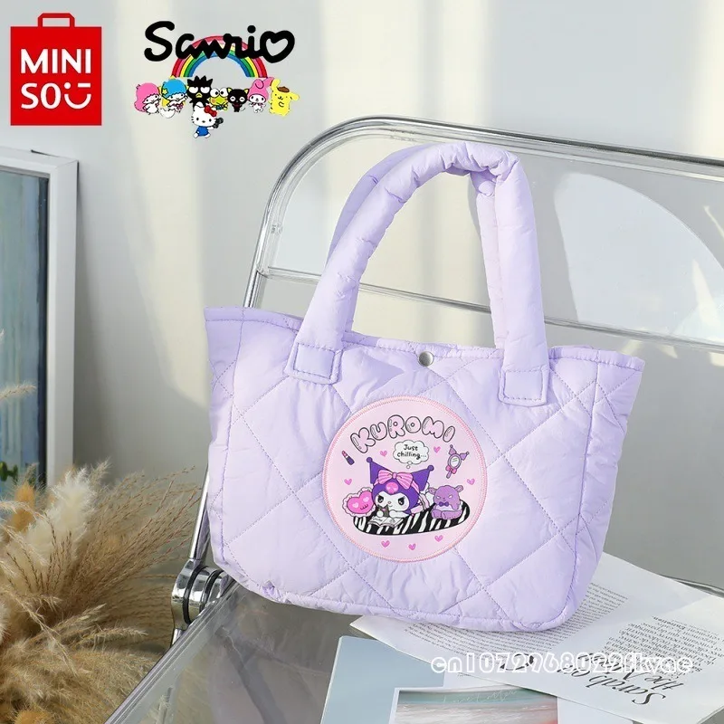 Mininstants Sanurgente-Sac à main en coton de dessin animé pour femme, sac à provisions frais, grande capacité, à la mode et de haute qualité, nouveau