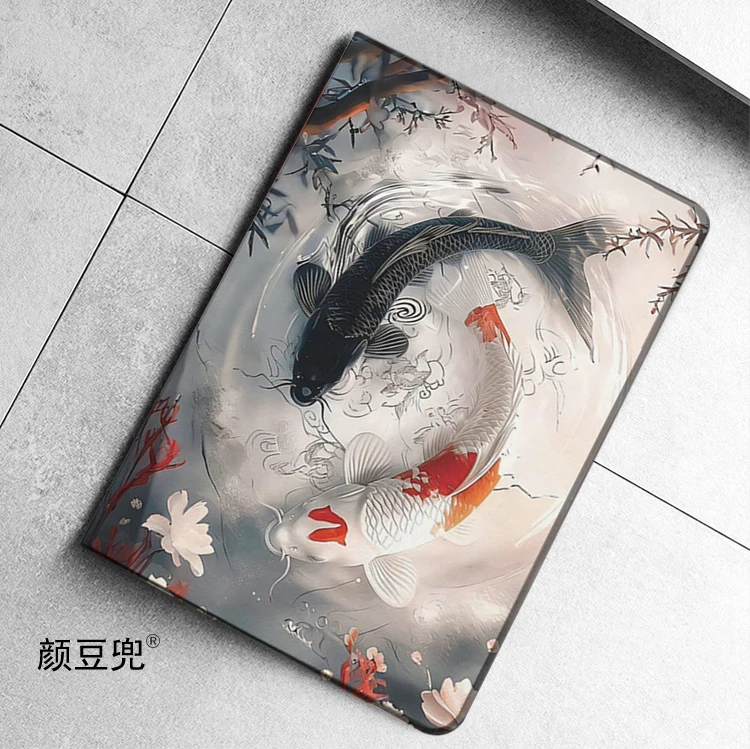 سمكة صينية Cyprinus carpio لجهاز iPad Air 45 Mini 5 6 حافظة فاخرة من السيليكون لـ Pro 12.9 11 لجهاز iPad 10th Protective Pro13 11 in