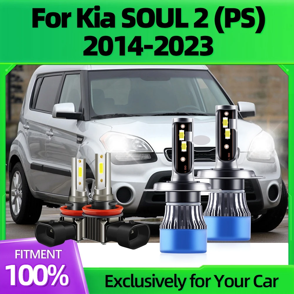 

KINGSOFE 28000LM LED Front Car Lamps H4 Ultra-White 12V High Low Bulbs+Fog Lights Conversion Kit For Kia SOUL 2 (PS) 2014-2023