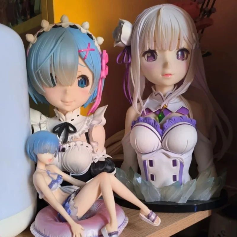 Zero Starting Life In Another World Rem Ram Bust Figure Cat Ear Wedding Dress Anime Pvc Collectible Chest Statue Desktop Ornamen