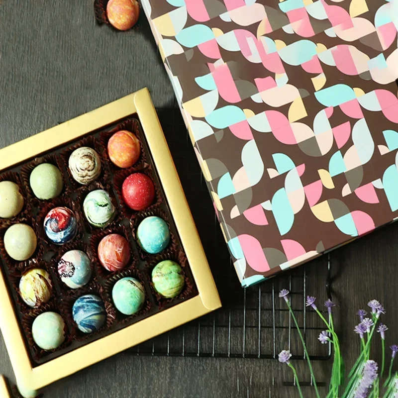 5Pcs/Lot Elegant Valentine Chocolate Paper Box Luxury Gift Packaging Design Wedding Candy Packaging Chocolate Case Gifts Packing
