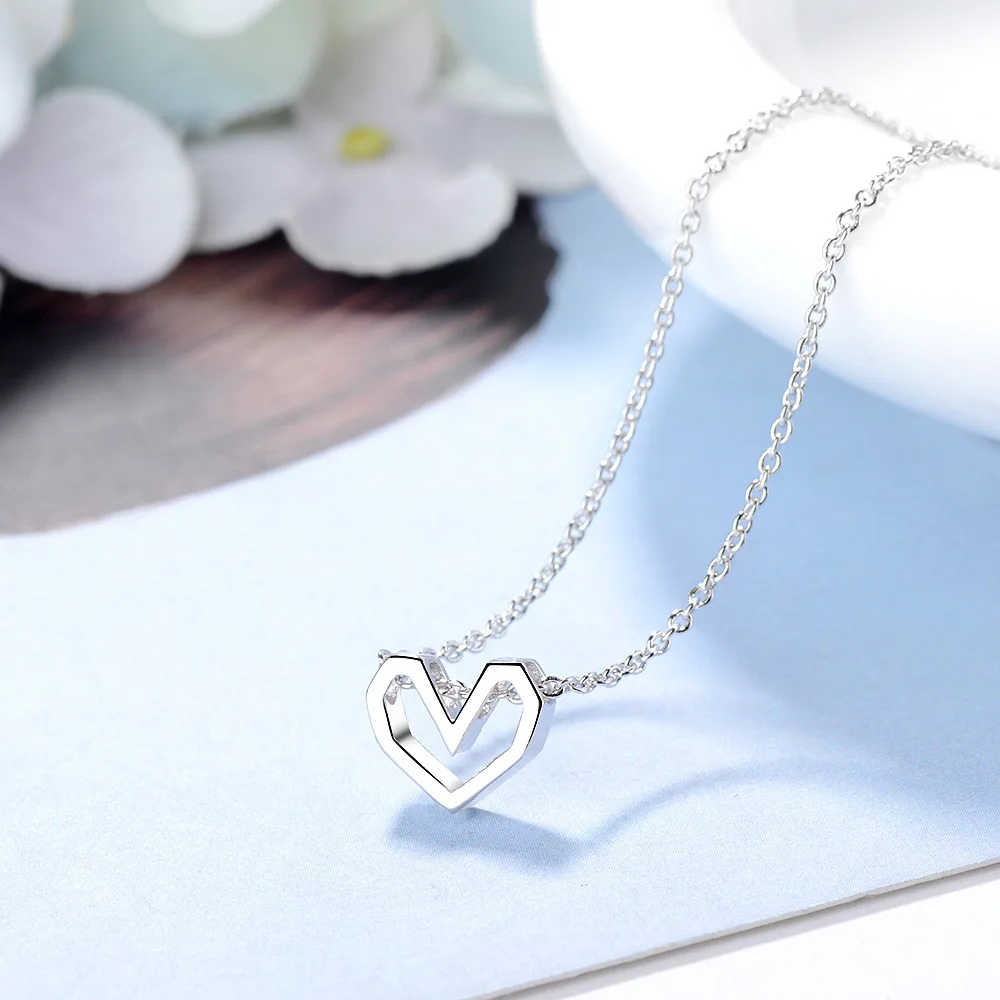 

Fashion 925 Sterling Silver Hollow Heart Necklaces For Women Luxury Quality Jewelry Accessories Freeshiping Items Jewellery