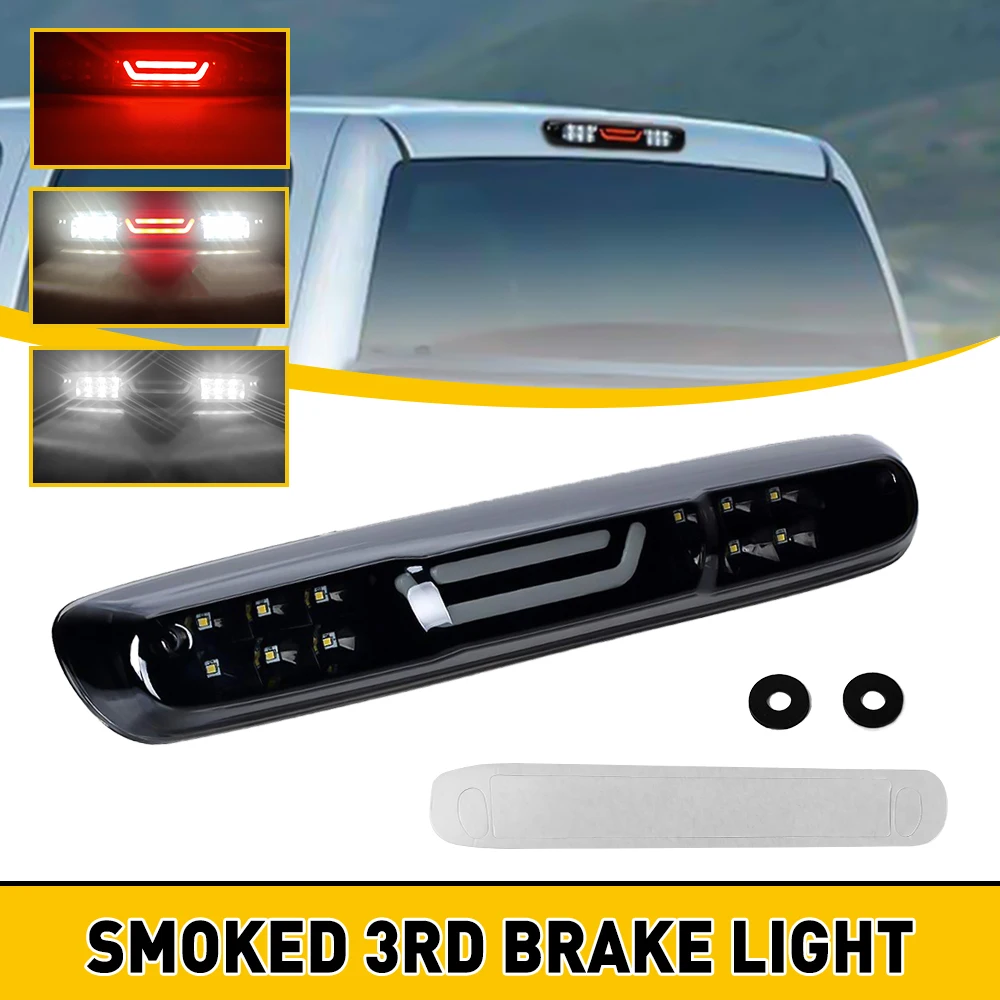 Smoked Third 3rd Brake Light LED Cargo Stop Tail Rear Lamp Red White 12V For 2007-2013 Chevy Silverado GMC Sierra 1500 2500 3500