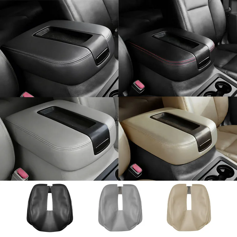 For Chevrolet Silverado 1500 Tahoe GMC Sierra 1500 GMC Yukon XL 2007 2008 2009-2014 Car armrest box leather console cover skin view 6