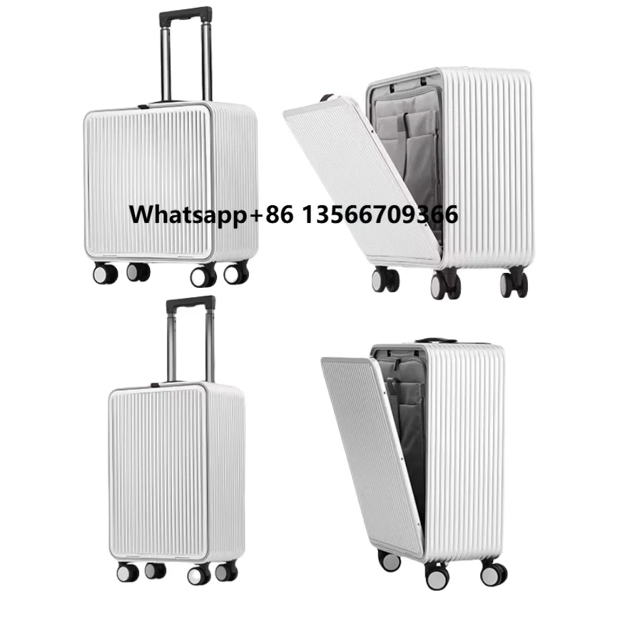 

17/20/24Inch Carry on Suitcase Full Aluminum Front Open Computer Compartment Trolley Case TSA Combination Lock Cabin Luggage