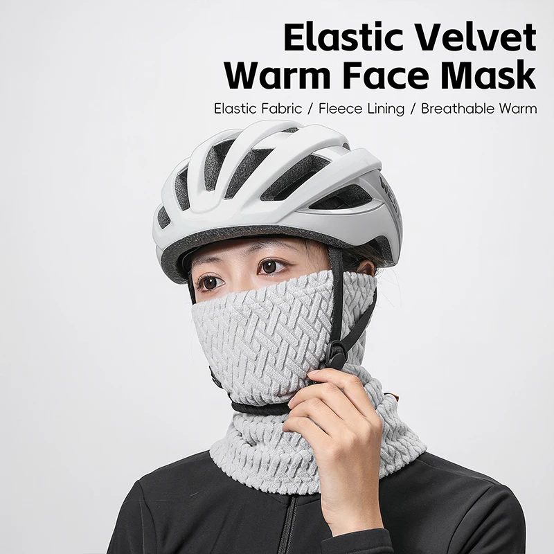 WEST BIKING Winter Cycling Scarf Jacquard Fleece Face Bandana Double Layer Thickened Neck Warmer Windproof﻿ Thermal Sport Gear