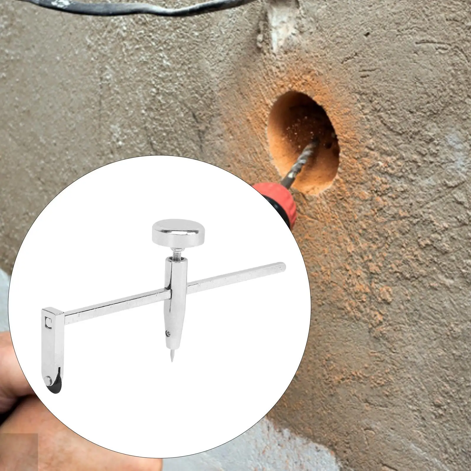 

Drywall Circle Hole Cutter Diameter 16inch Adjustable Pivots Point Comfort Grip for Home Repair Work Plasterboard Punch Tool