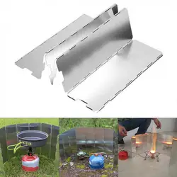 9 Plates Gas Stove Wind Shield Outdoor Camping Picnic Cooking Burner Windproof Screen Aluminum Alloy Wind Screen Gas Supplies