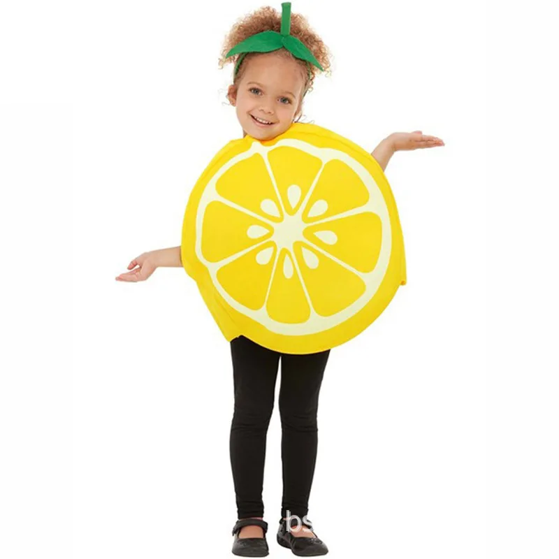 Costume d'Halloween Cosplay pour enfants, fruits, marijuana, ing, vêtements pour enfants, tomate, citron, fête de Noël