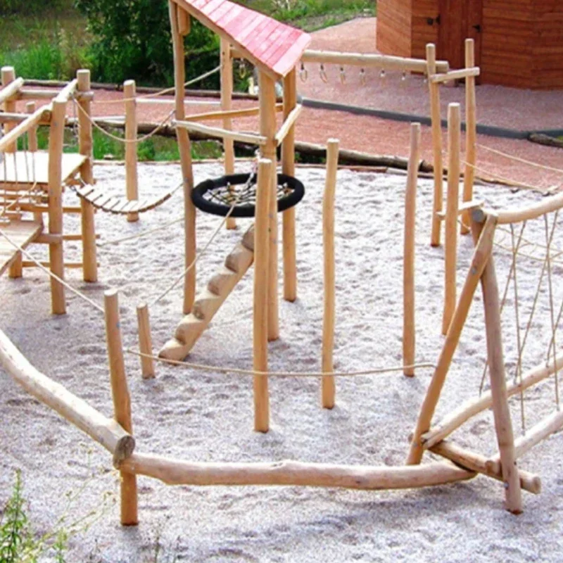 Combination Amusement Equipment for Parent Child Kindergarten Solid Wood Ground Physical Fitness Non Power Park Customization