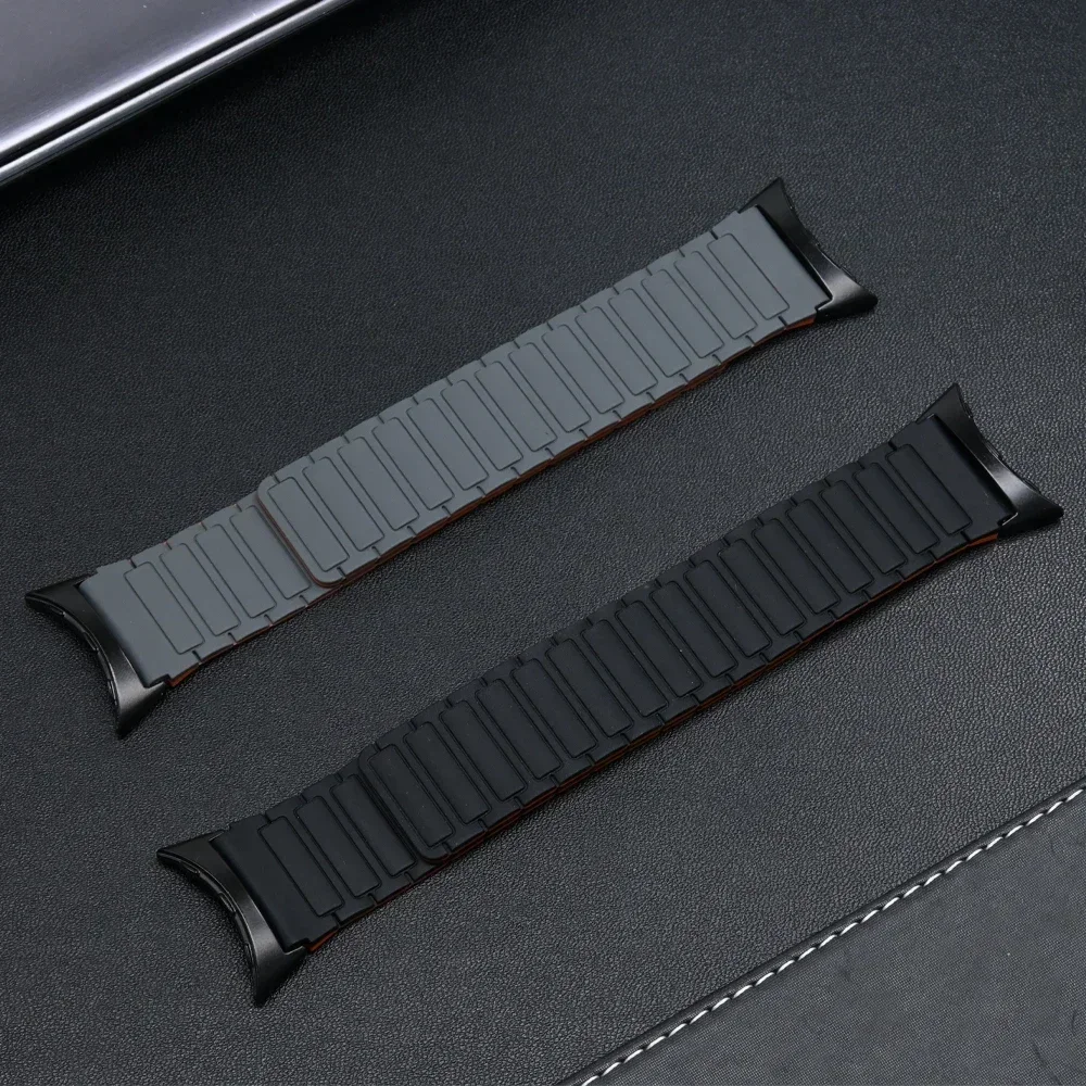 Magnetic Silicone Sport Band for Google Pixel Watch 3 45mm Wristband Replaced Accessories for Google Pixel Watch 3 45mm Bracelet