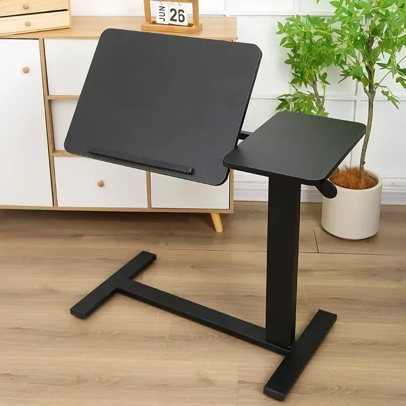 Manufacturer customized movable bedside table folding and flipping pneumatic lifting bedside small table standing work computer