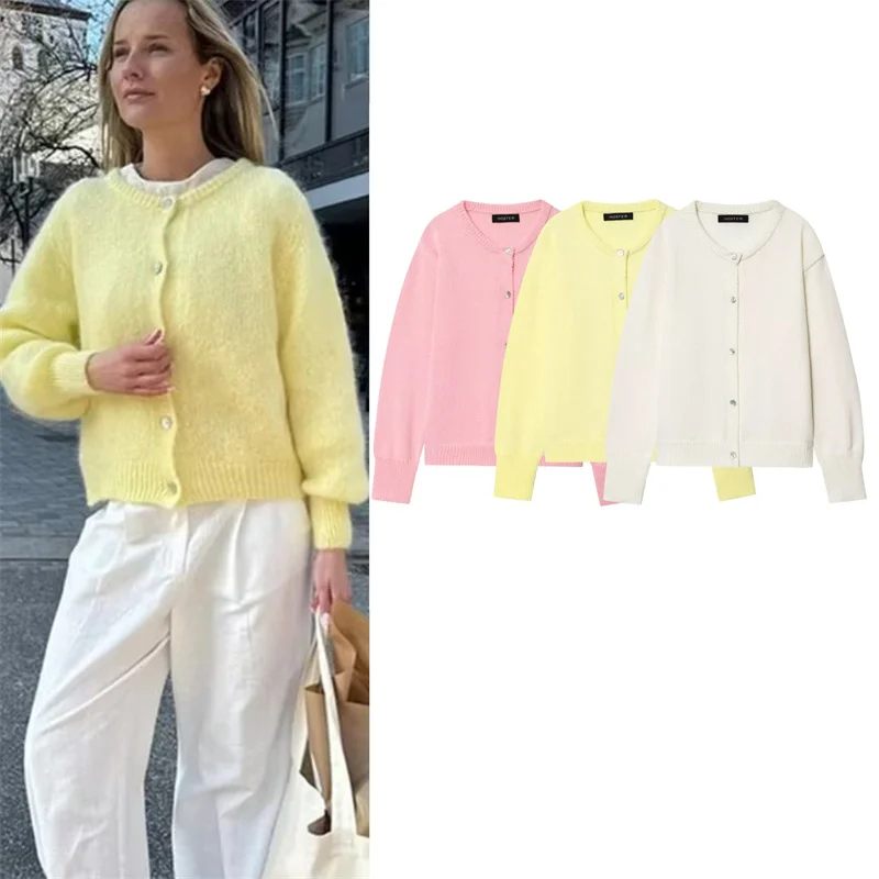 

Women's sweater 2025 new lazy fashion temperament versatile simple knit women's casual top