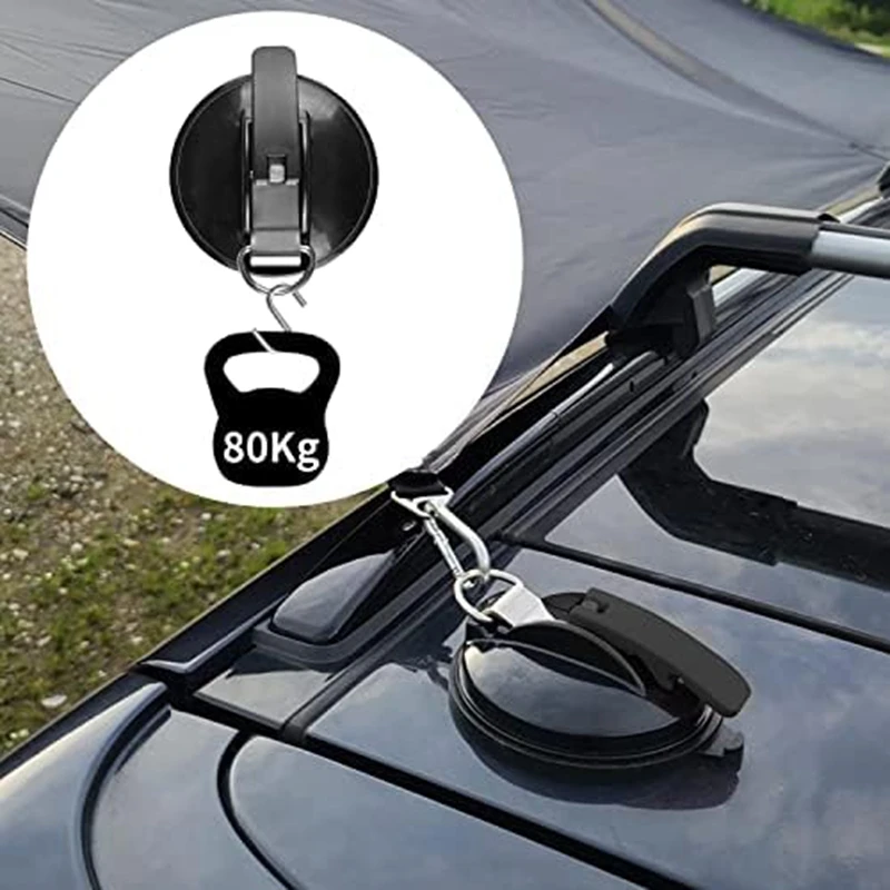 4Pcs Heavy Duty Suction Cup Anchor With Hooks For Fixing Car Awnings, Smoothing On Glass/Tiles