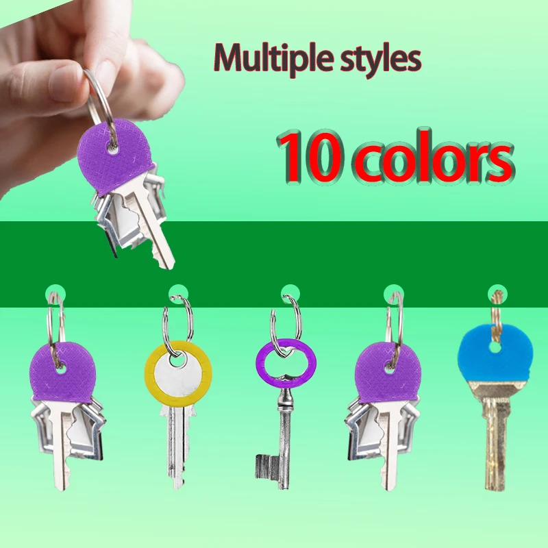 10 colors key covers for house keys Hollow Multi Color Rubber key chain accessories Soft Key caps Locks Cap Topper Keyring