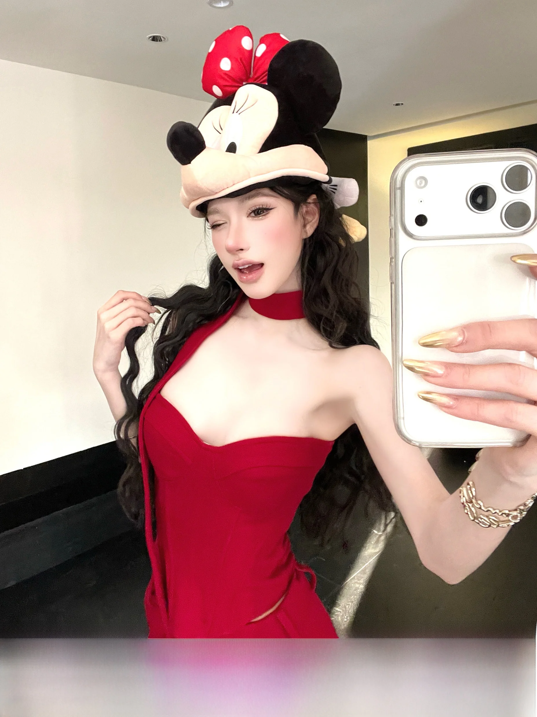 

Красный комплект из топа-бюстье и брюк Red Hot Girl Fibone для женщин, новинка ранней весны, модный двухсоставный костюм Dustdip Club