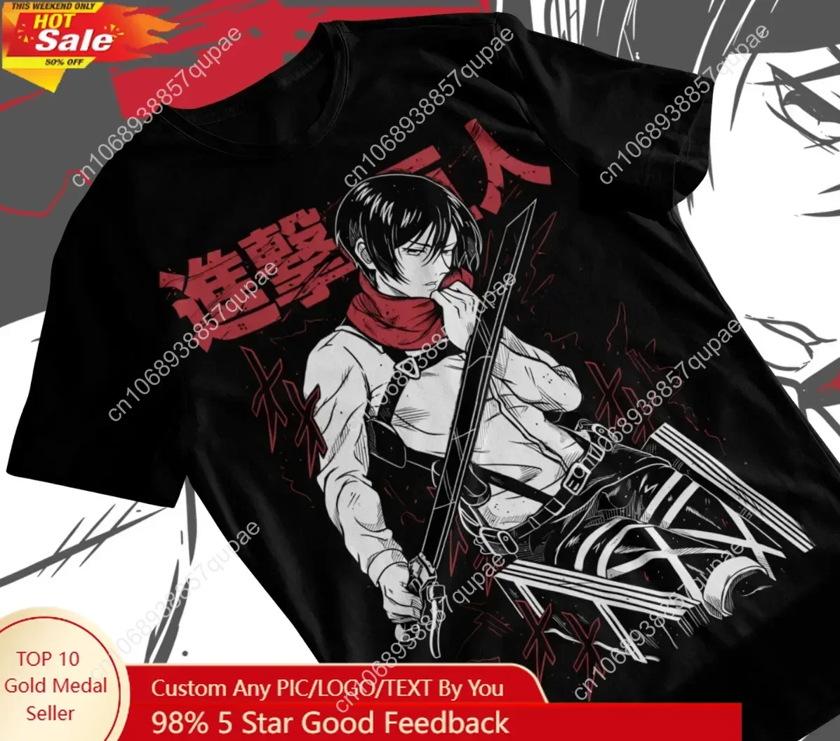 

Attack on Titan Shingeki No Kyojin Anime AOT Tshirt T-Shirt Soft Tee
