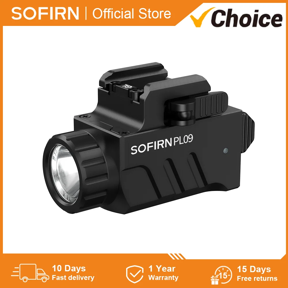 SOFIRN PL09 Flashlight 1600lm Quick Release Tactical Light Rechargeable Light with Double Switch for Picatinny Rail