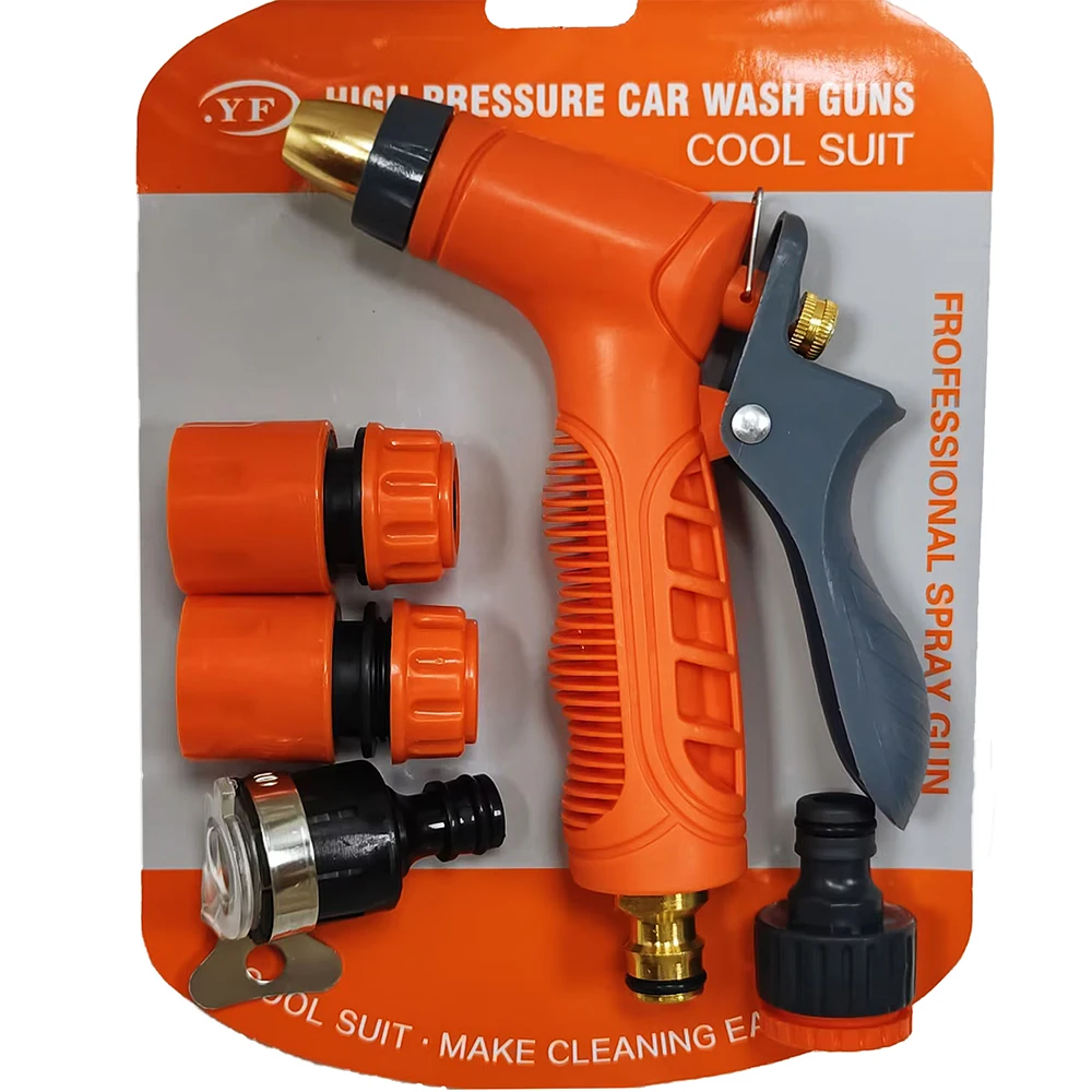 Premium Comfortable Soft Grip Orange Plastic Nozzle Premium Gun with Adjustable Tip Accessories for Premium Nozzle Washer