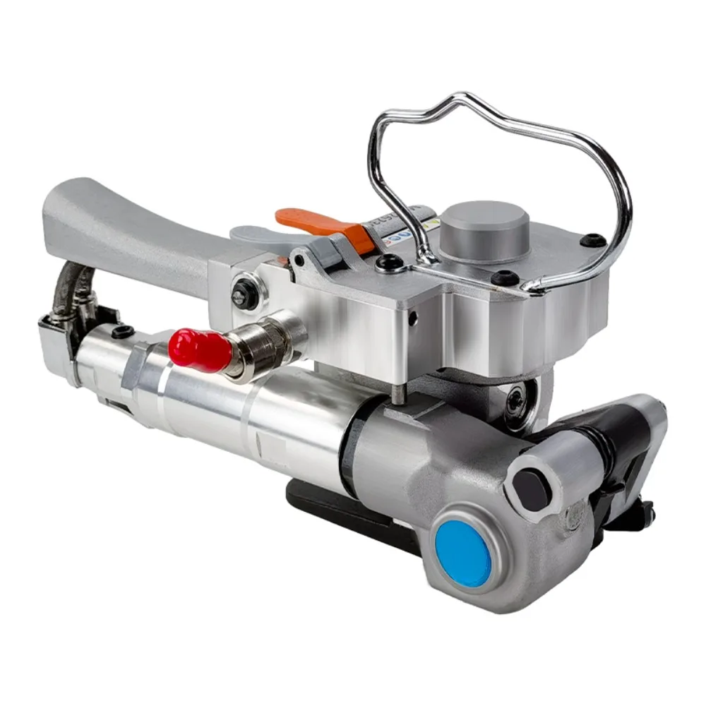 Pneumatic Strapping Tool for PET/PP Plastic Strap, Handheld Air Powered Welding Strapping Machine, 13-19mm Width, 3500N Tension