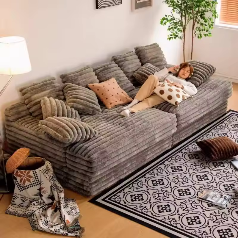 Design Filler Living Room Sofas European Beige Luxury Floor Compressed Sofas Puffs Recliner Modern Divani Soggiorno Furniture - AliExpress 