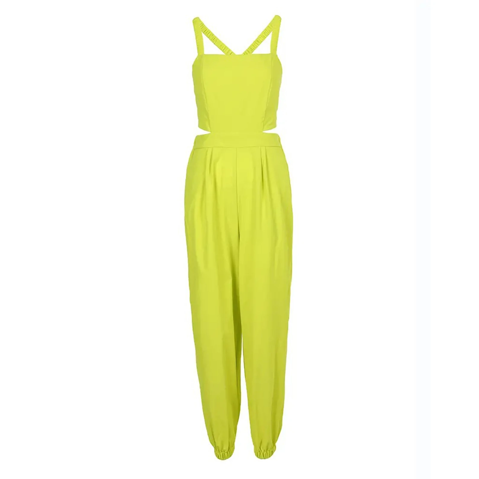 

Women's Sleeveless Jumpsuits Printed High Waisted Jumpsuit With Pockets and Belt for Daily Casual Wear