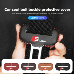 Car Seat Leather Seatbelt Belt Clip Protector Buckle Plug Cover For Audi Quattro A4 A5 Q5 A1 Q7B6 B8 B7 B9 B5 A3 8P 8V 8L A6