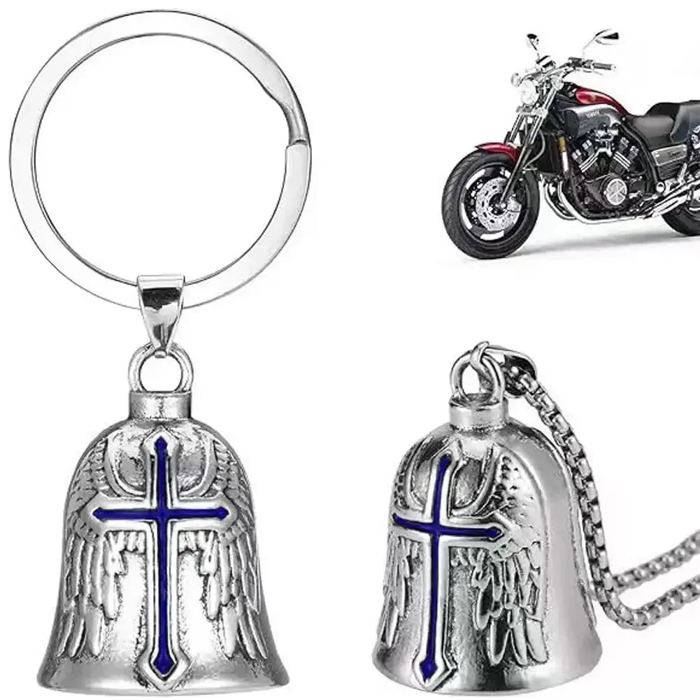 دراجة نارية الصليب الأحمر الجارديان حلقات المفاتيح أجنحة الملاك المفاتيح الرجال السائق متسابق طرد الأرواح المفاتيح تميمة محظوظ تميمة هدية