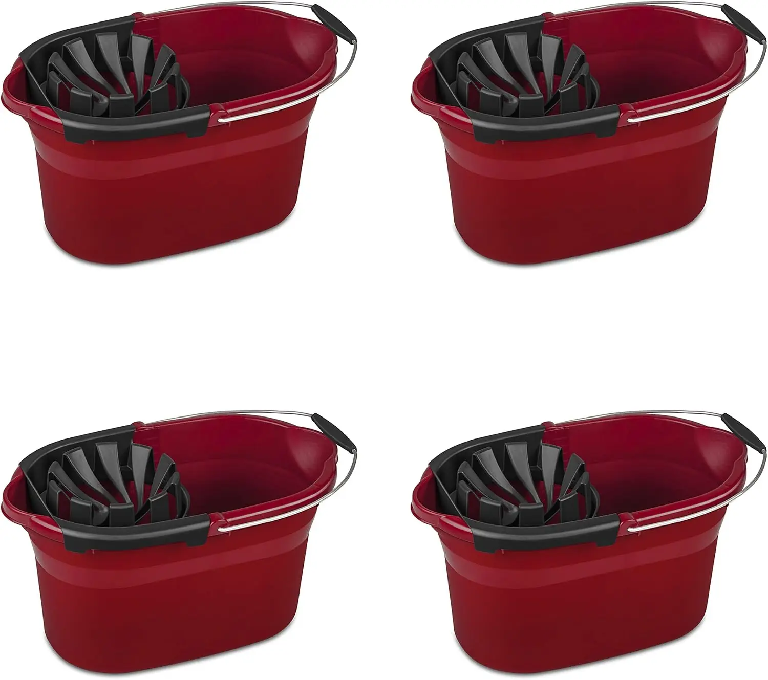 

Sterilite 17.5 Qt Mop Bucket With Handle And Wringer, Ideal For Household Cleaning And Mopping, 2 Spouts To Easily Pour Water, R