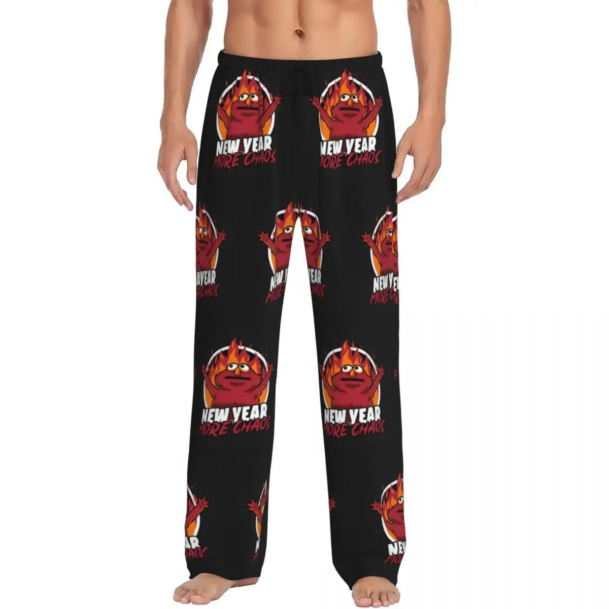 

Custom Cookie Monster Pajama Pants Men Educational Children's Television Lounge Sleep Stretch Sleepwear Bottoms with Pockets